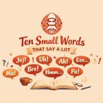 Illustration showing common Serbian expressions like joj, bre, uh and ma, used in everyday Serbian language learning